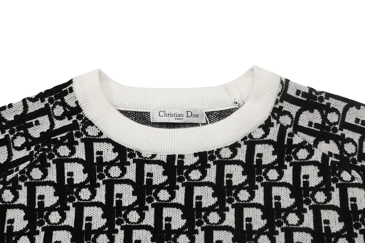 Oblique Jacquard Crew-Neck Sweater D20021630 — view 3