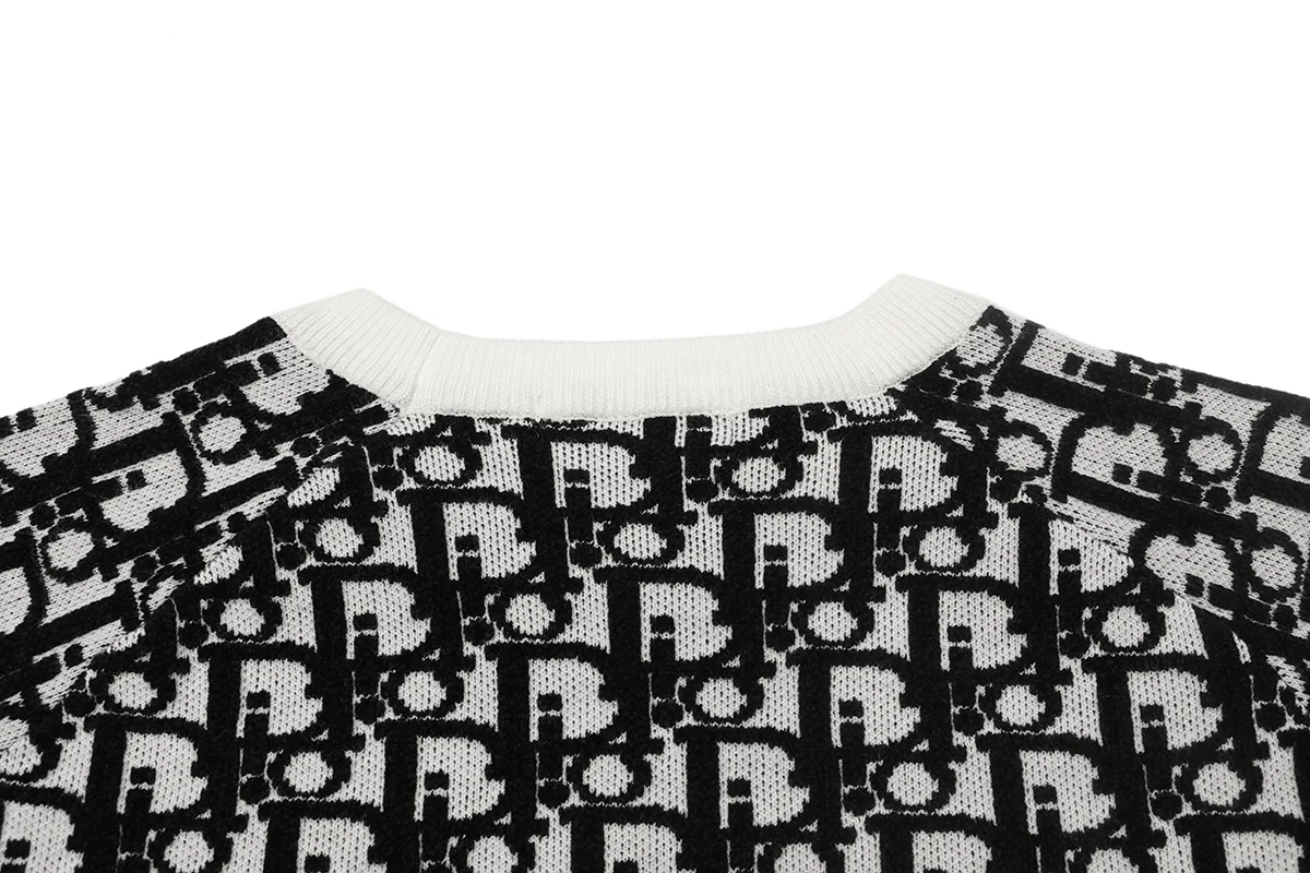 Oblique Jacquard Crew-Neck Sweater D20021630 — view 4