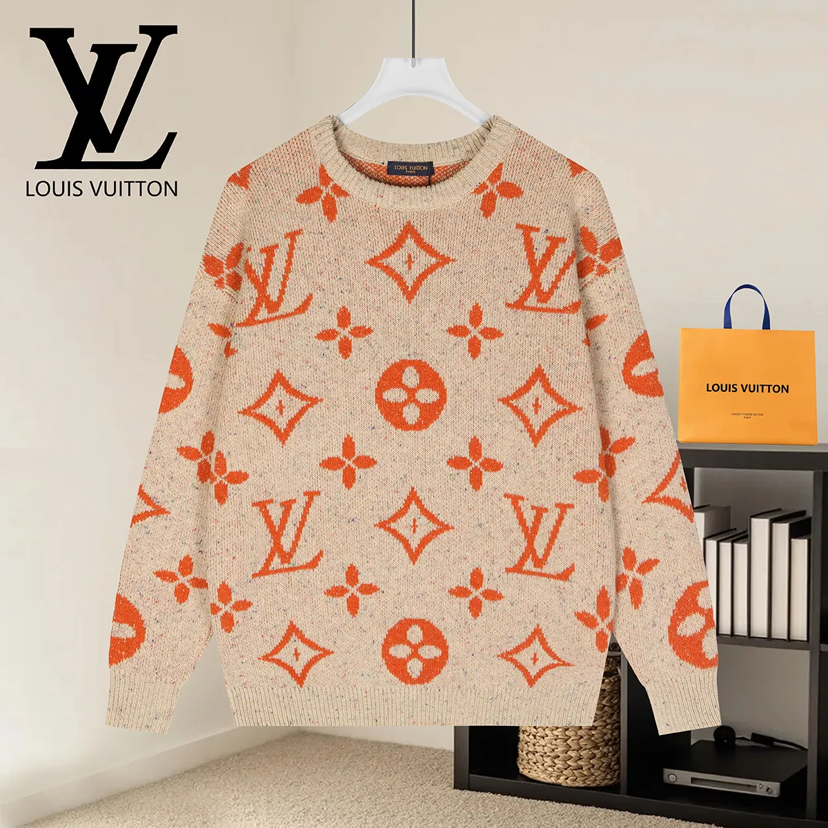 Monogram Jacquard Crew-Neck Sweater D20021602