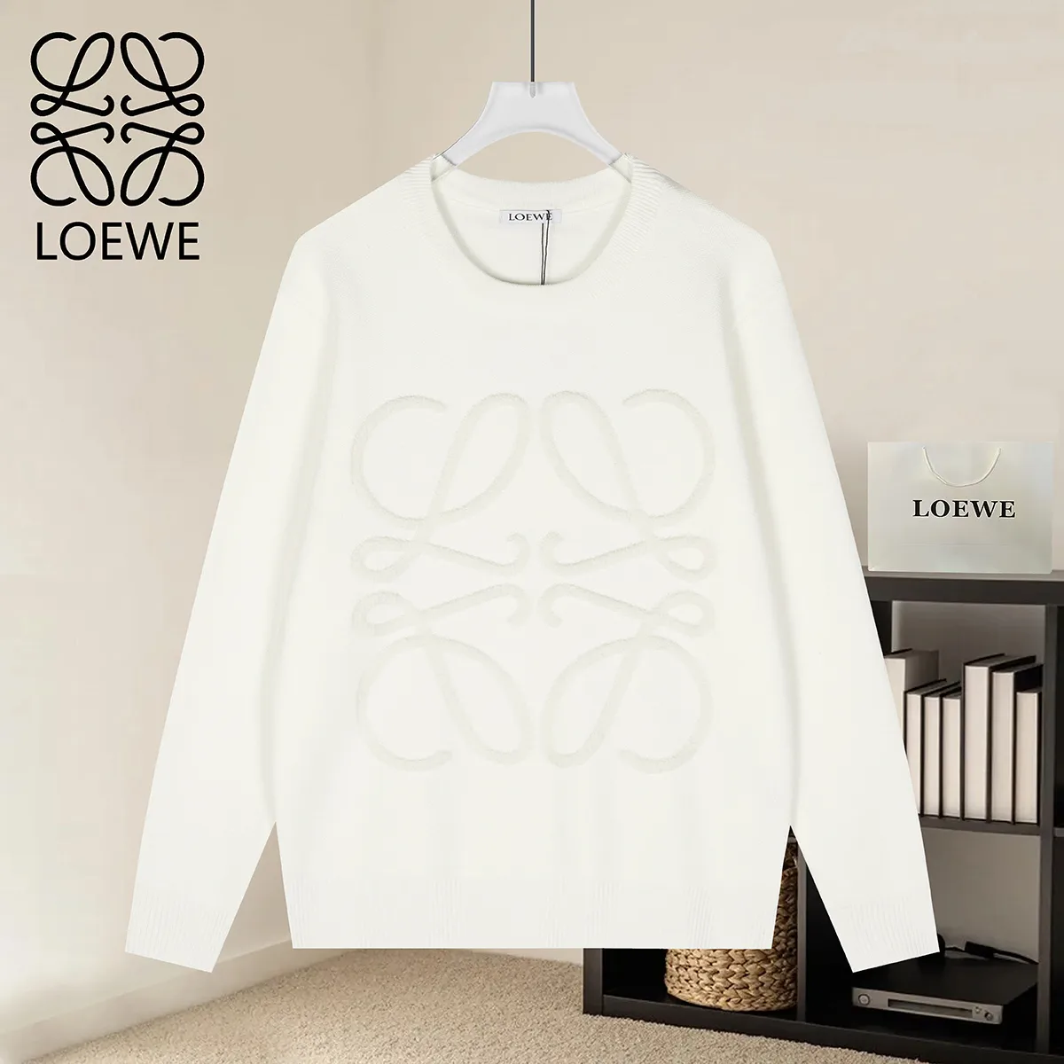 Anagram Logo Wool-Blend Crew-Neck Sweater D20021583