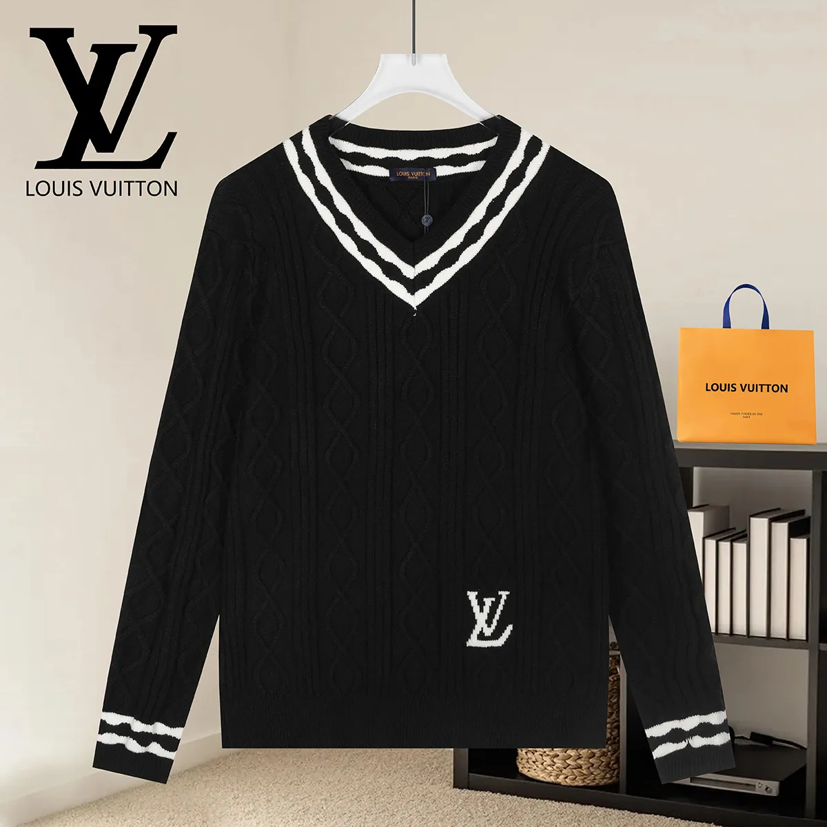 Monogram Jacquard Crew-Neck Sweater D21021610