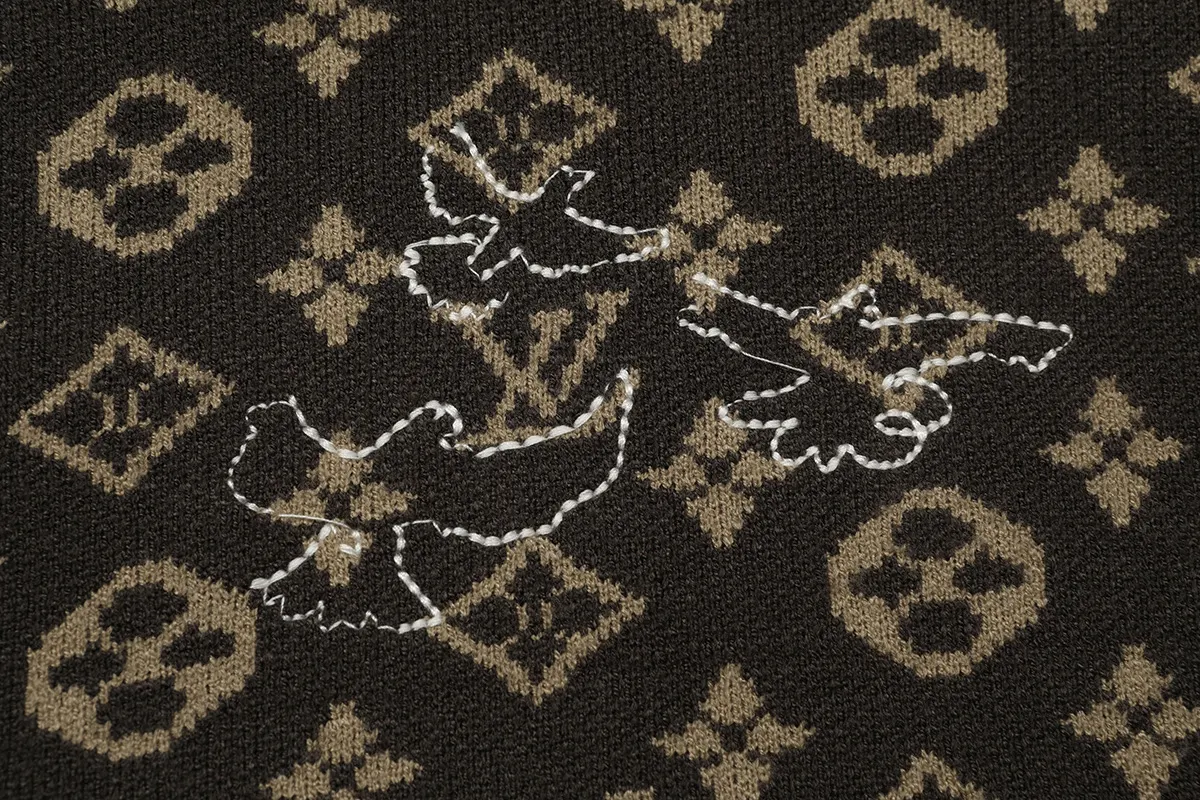 Monogram Doodles Embroidered Wool Cardigan D22021595 — view 5