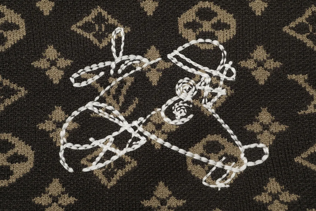 Monogram Doodles Embroidered Wool Cardigan D22021595 — view 6