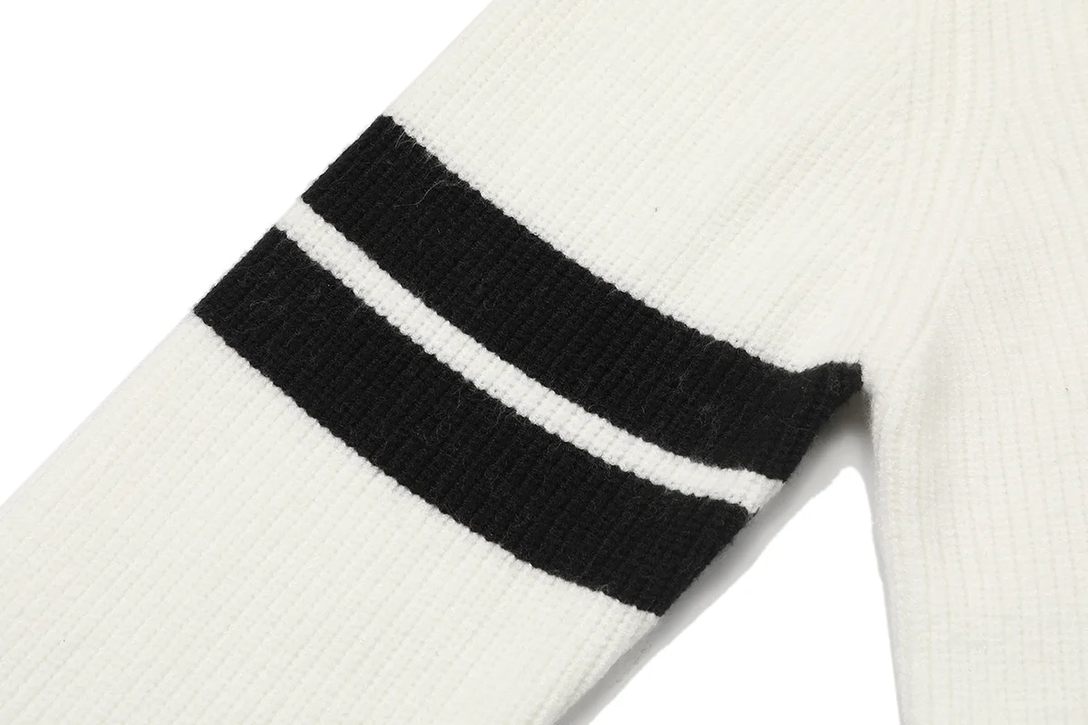 Striped Merino Wool Zip-Up Cardigan D22021584 — view 5