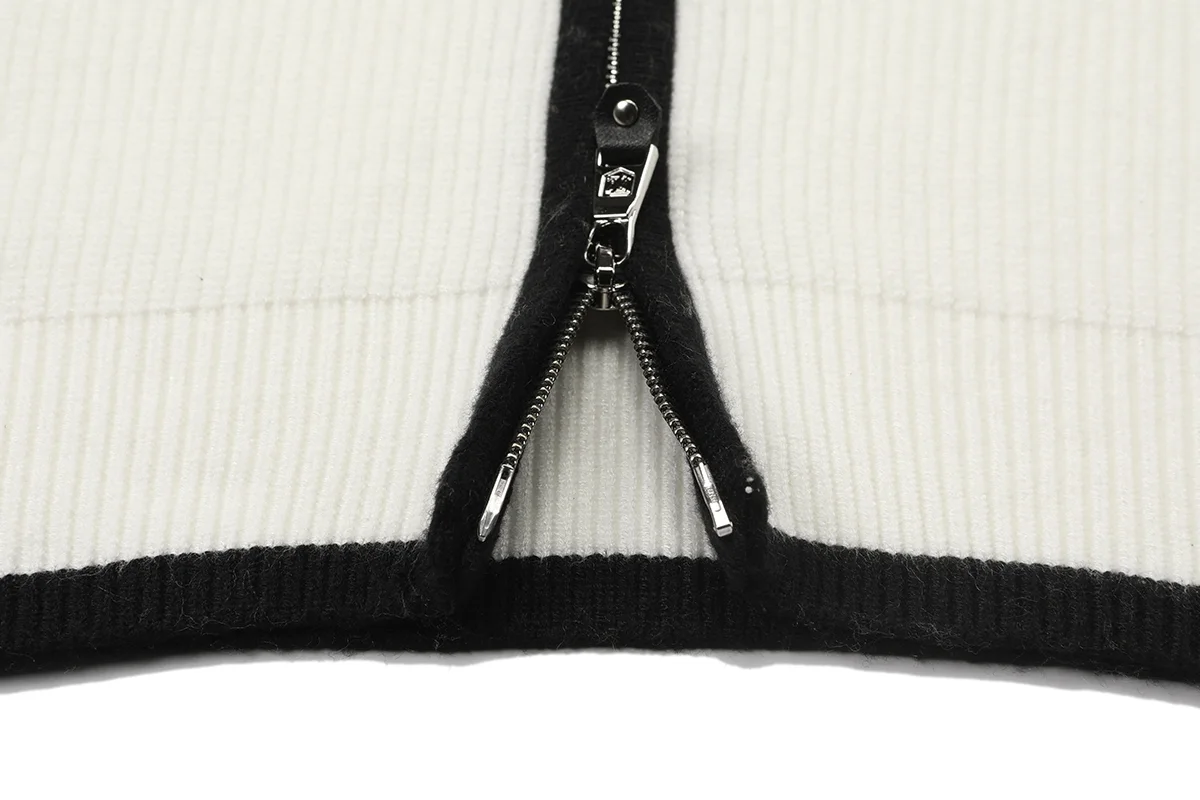 Striped Merino Wool Zip-Up Cardigan D22021584 — view 6