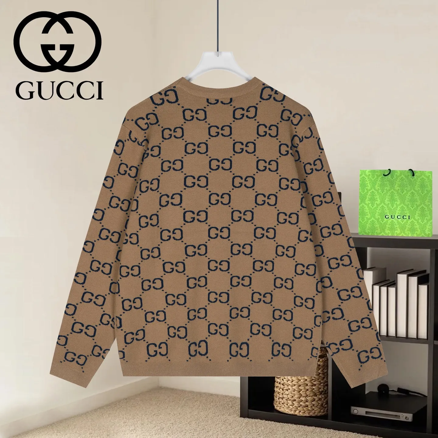 GG Monogram Jacquard Wool Sweater D18021631 — view 2