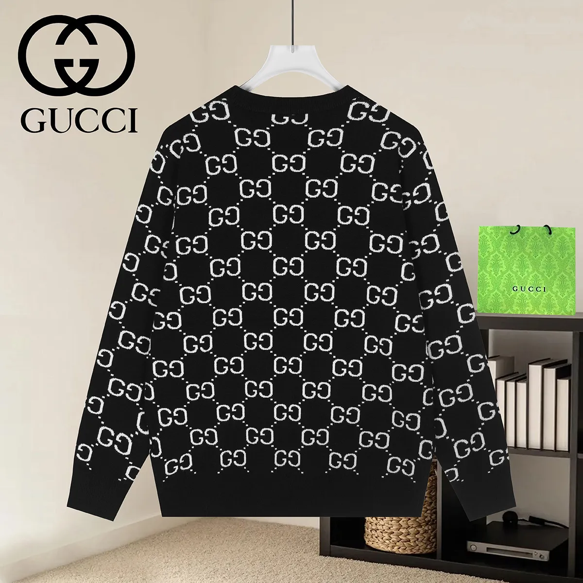 GG Monogram Jacquard Wool Sweater D18021635 — view 2