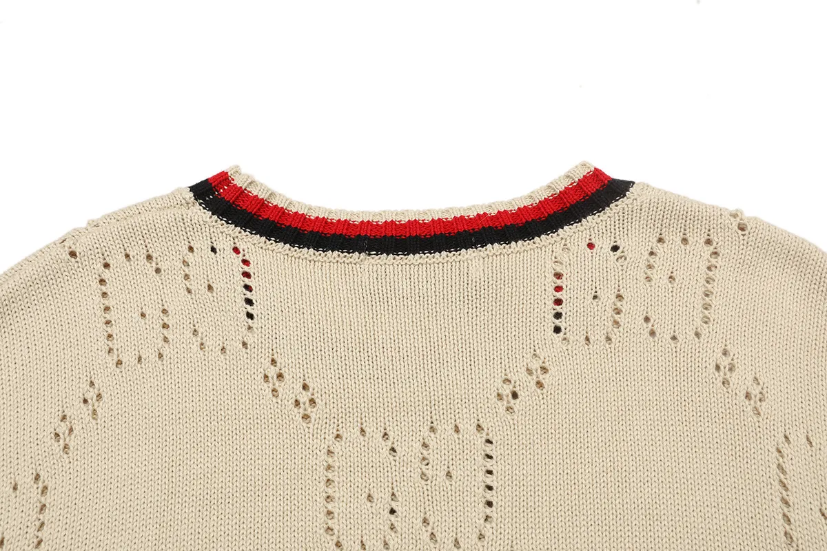 GG Perforated Wool Crew-Neck Sweater D18021640 — view 4