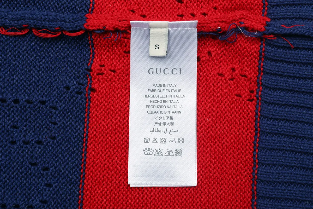 Striped GG Perforated Wool Sweater D18021645 — view 8