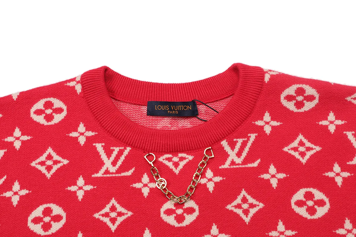 Monogram Intarsia Wool Crew-Neck Sweater D18021614 — view 3