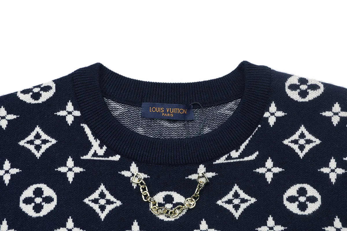 Monogram Intarsia Wool Crew-Neck Sweater D18021613 — view 3