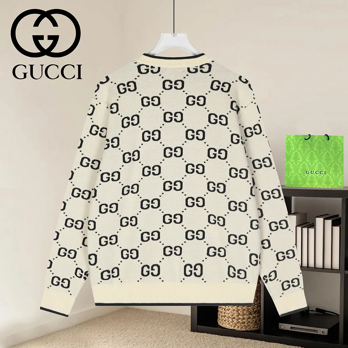 GG Monogram Jacquard Knit Sweater D18521649 — view 2