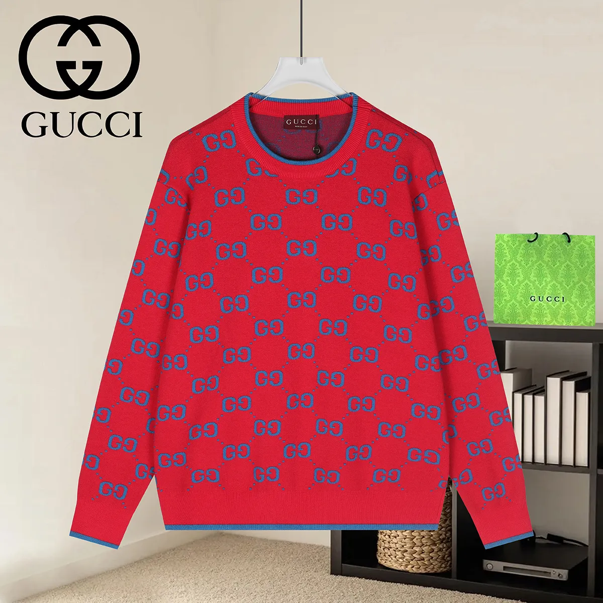 GG Monogram Jacquard Cotton Knit Sweater D18521650