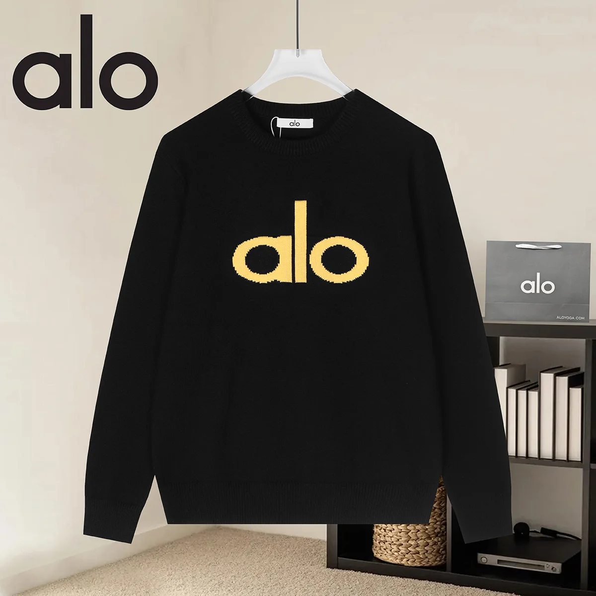 Logo Jacquard Cotton Knit Sweater D18521625