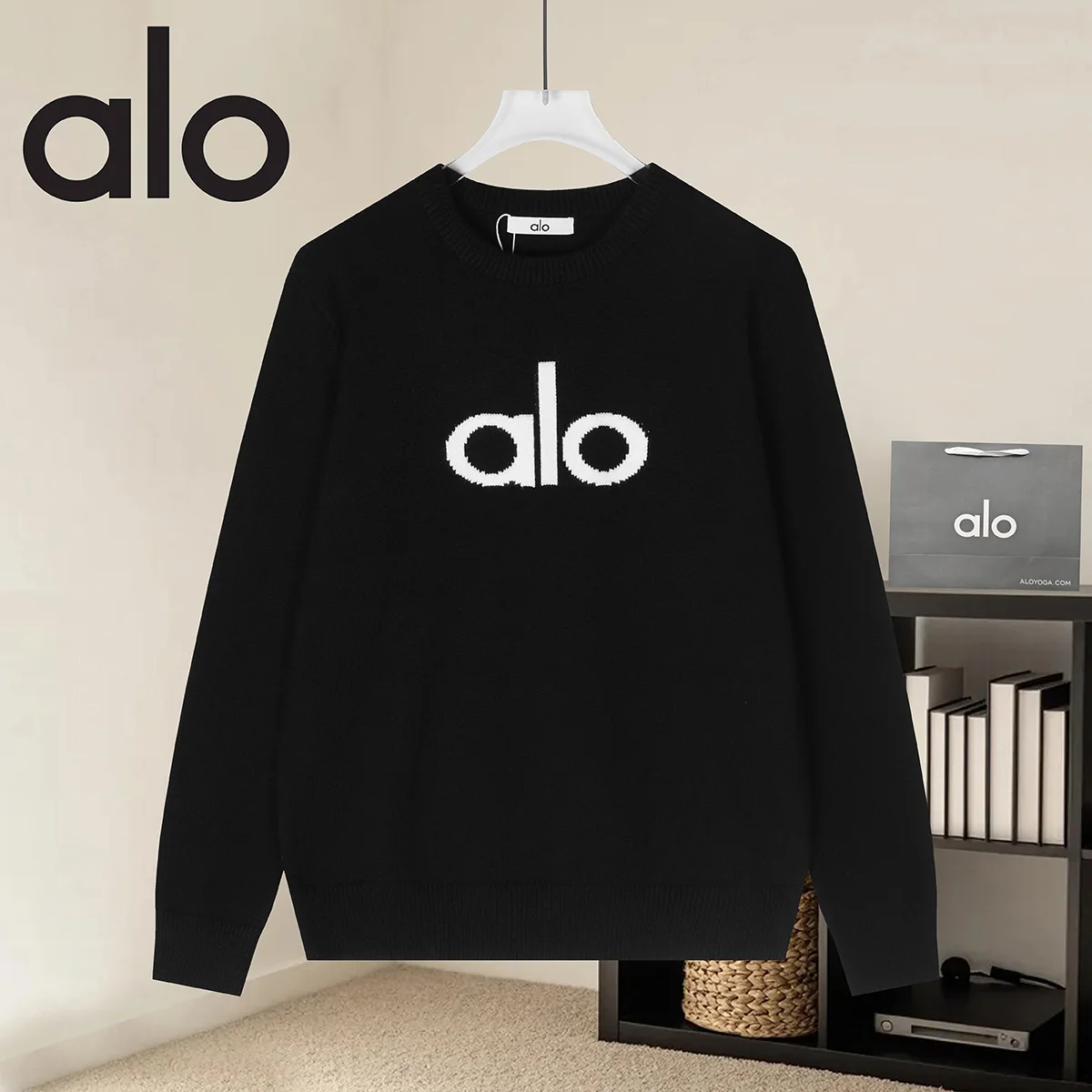 Alo Yoga Logo Intarsia Knit Sweater D18521627