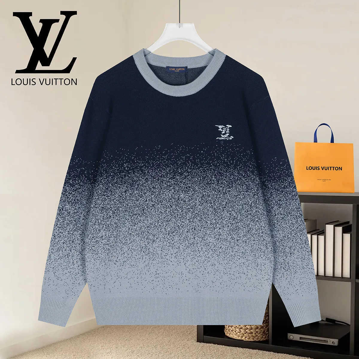 Logo Jacquard Ombré Knit Sweater D18521618