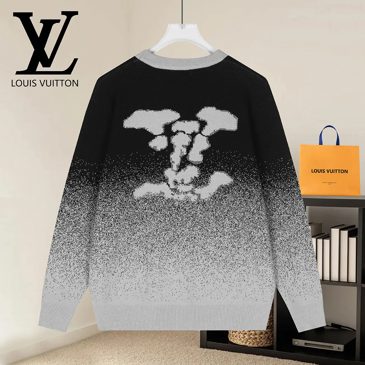 Gradient Jacquard Crew-Neck Sweater D18521617 — view 2