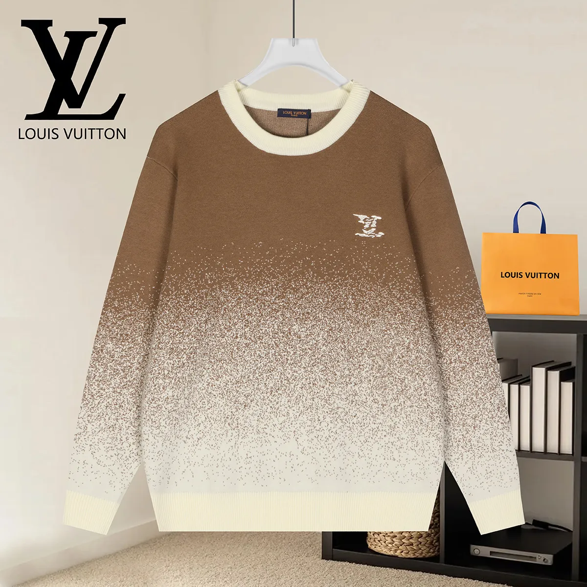 Gradient Monogram Jacquard Crew-Neck Sweater D18521619