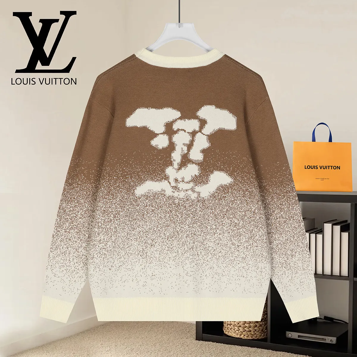 Gradient Monogram Jacquard Crew-Neck Sweater D18521619 — view 2