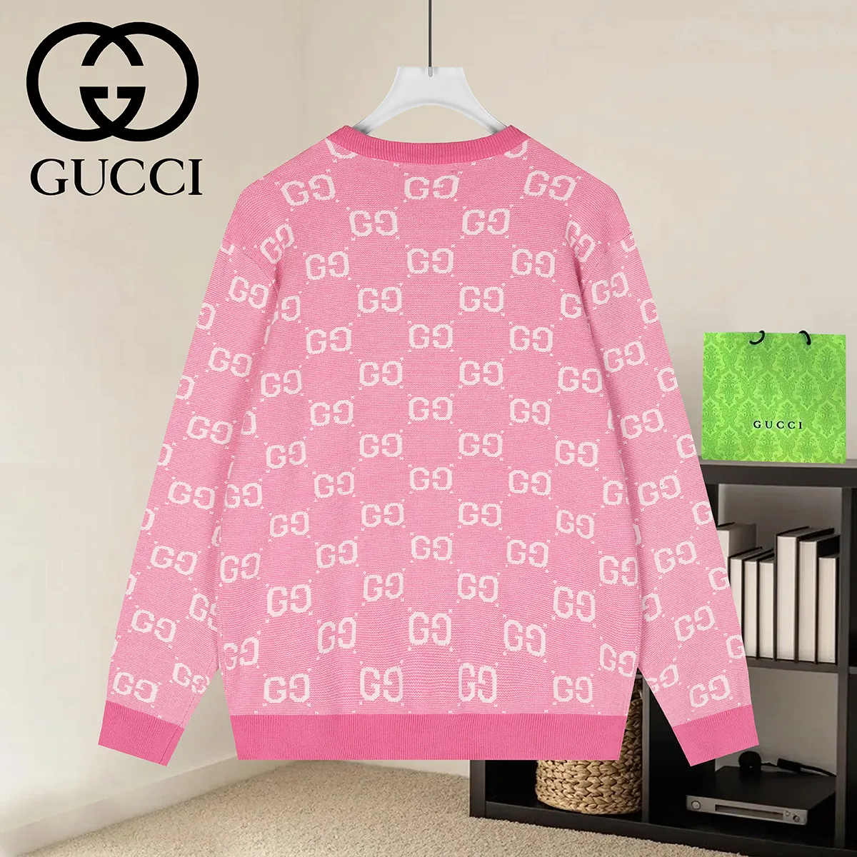 GG Monogram Jacquard Cotton Knit Sweater D19021643 — view 2