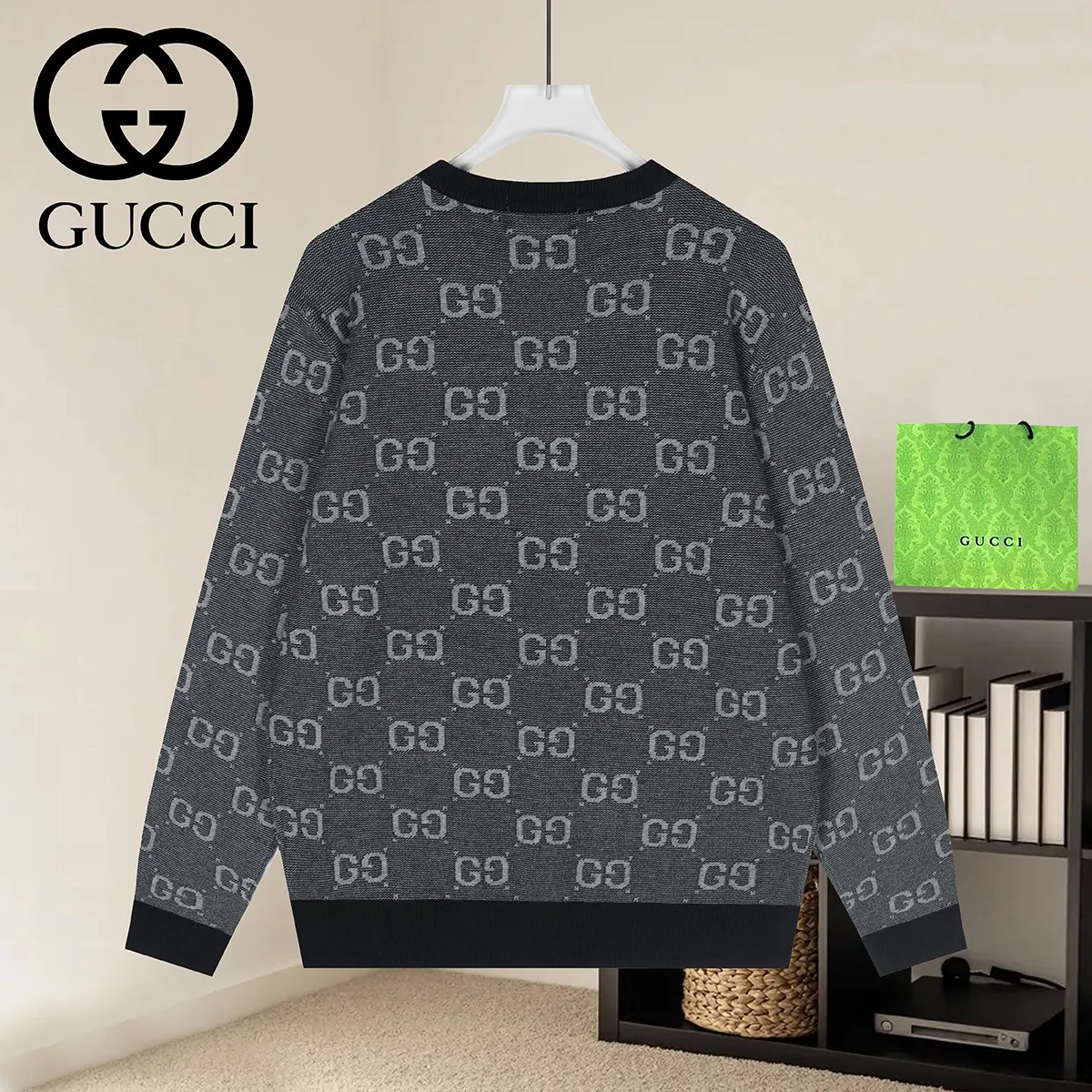 GG Jacquard Cotton Knit Sweater D19021644 — view 2