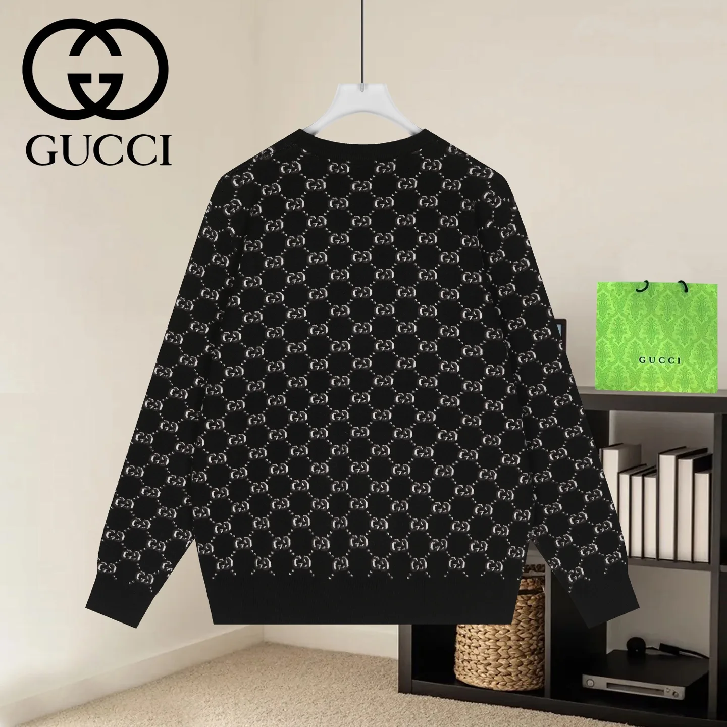 GG Monogram Jacquard Cotton Sweater D19521633 — view 2