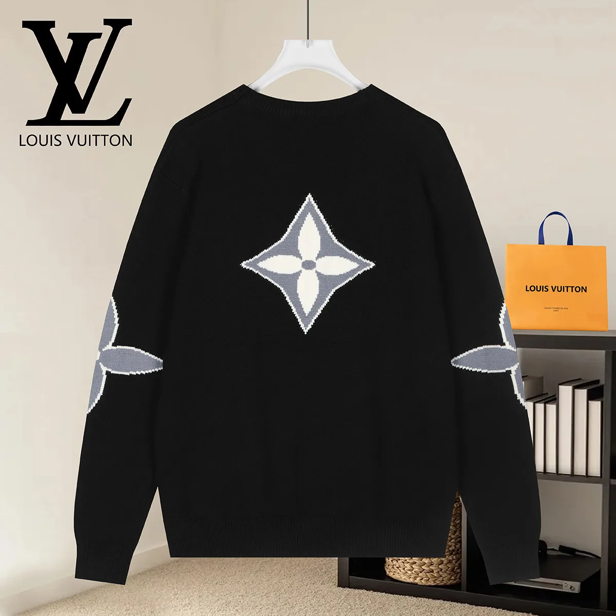 Logo Jacquard Crew-Neck Knit Sweater D20021623 — view 2