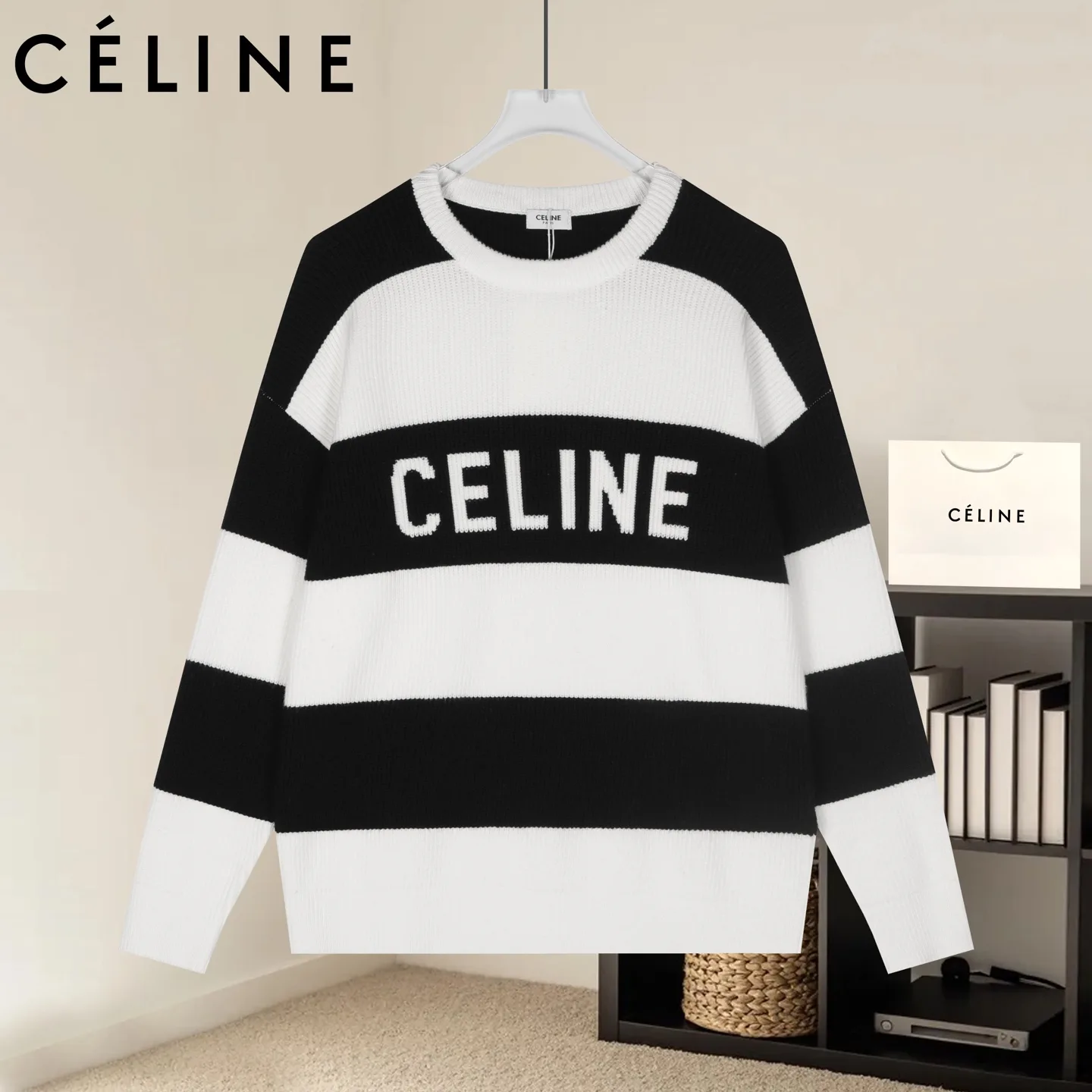 Logo Intarsia Striped Knit Sweater D20021572