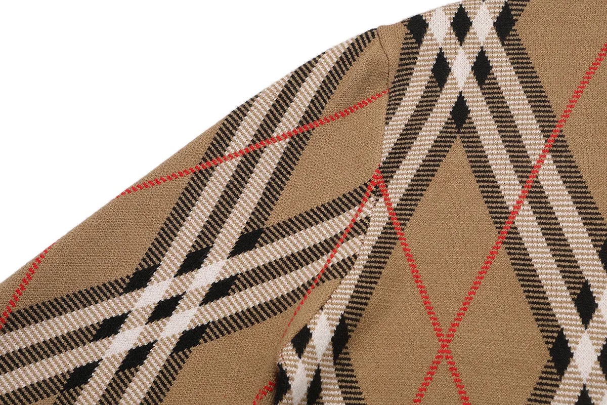 Check Intarsia Wool-Cotton Sweater D20021566 — view 5