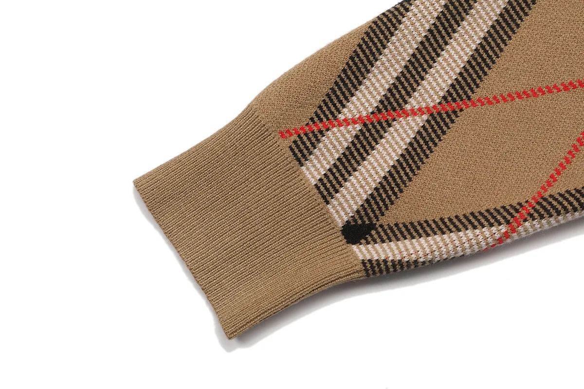 Check Intarsia Wool-Cotton Sweater D20021566 — view 6
