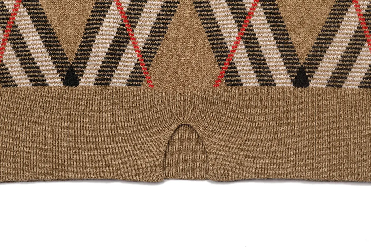Check Intarsia Wool-Cotton Sweater D20021566 — view 8