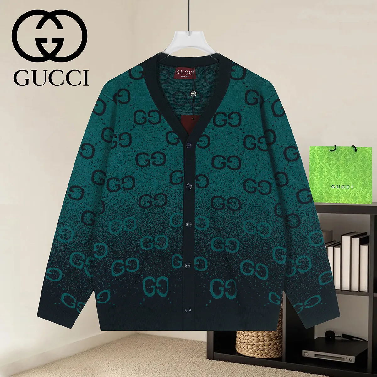 GG Monogram Jacquard Knit Cardigan D20521638