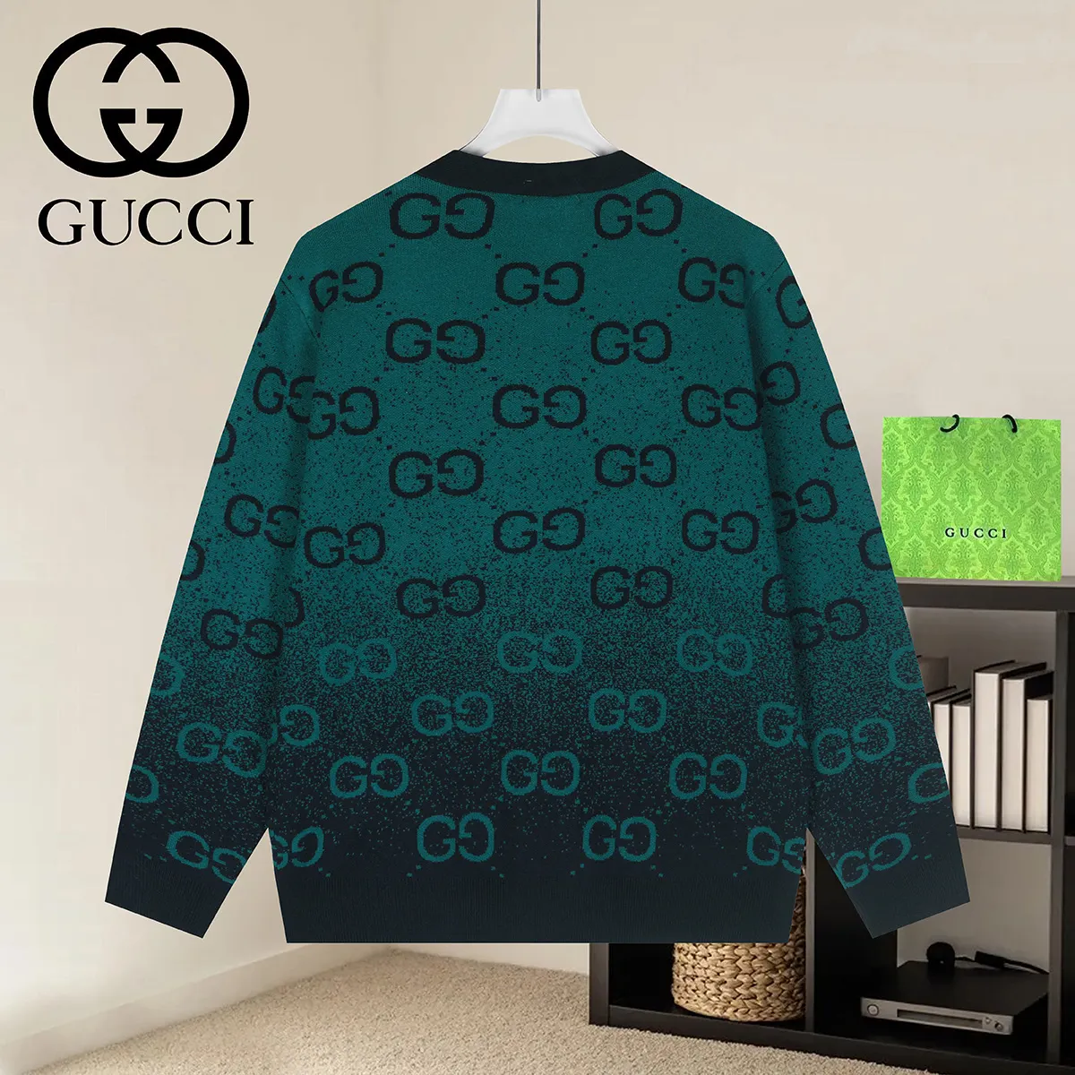 GG Monogram Jacquard Knit Cardigan D20521638 — view 2