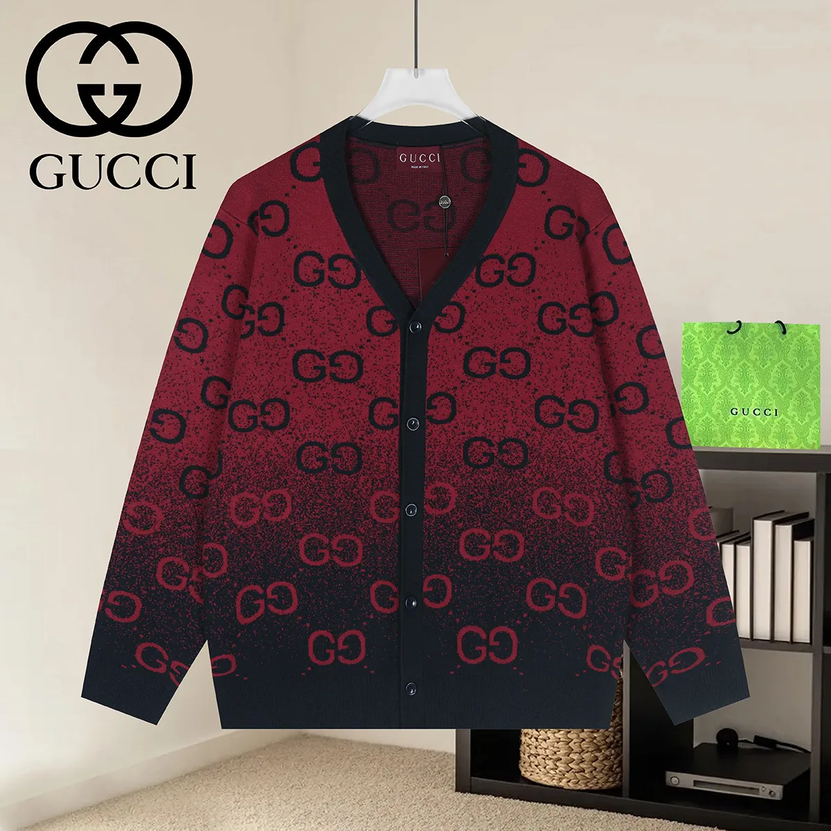GG Monogram Jacquard Knit Cardigan D20521637