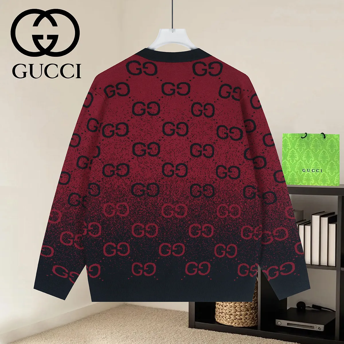 GG Monogram Jacquard Knit Cardigan D20521637 — view 2