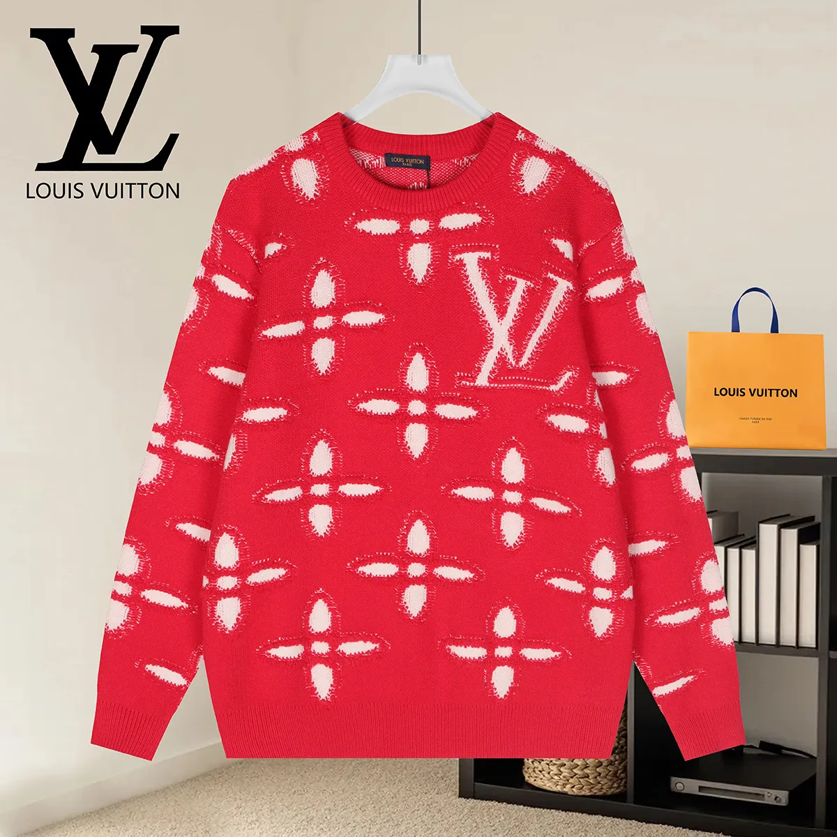 Monogram Jacquard Crew-Neck Sweater D21521597