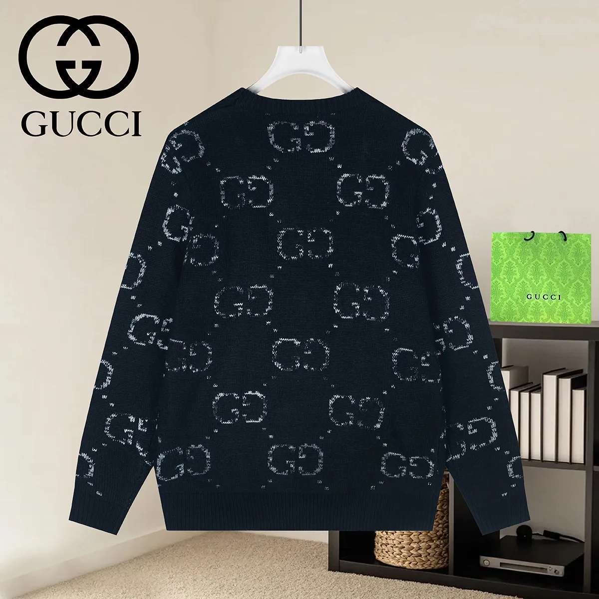 GG Monogram Intarsia Wool Sweater D20021639 — view 2
