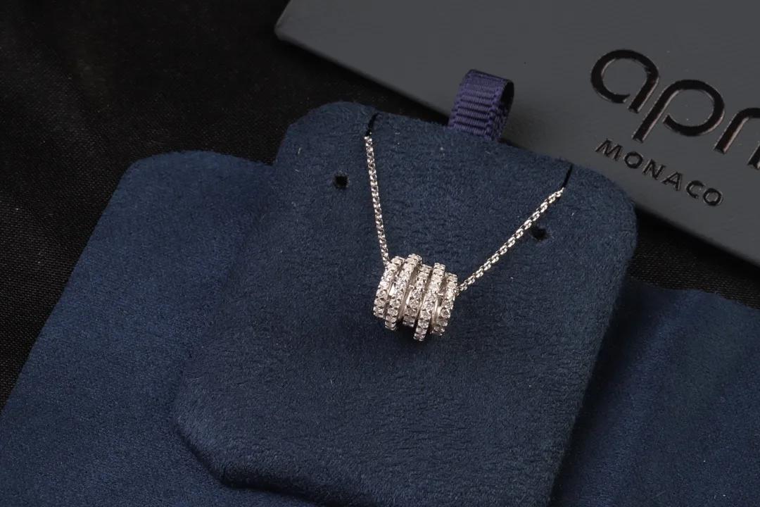 APM Monaco Multi-Ring Pavé Pendant Necklace D18517671 — view 2