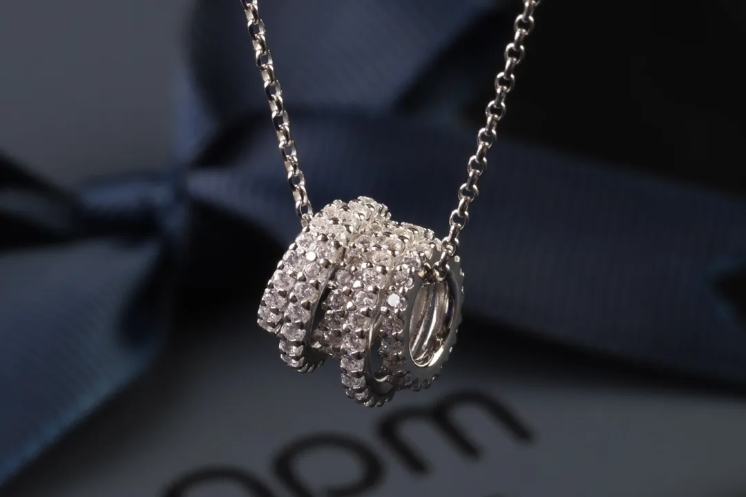 APM Monaco Multi-Ring Pavé Pendant Necklace D18517671 — view 3
