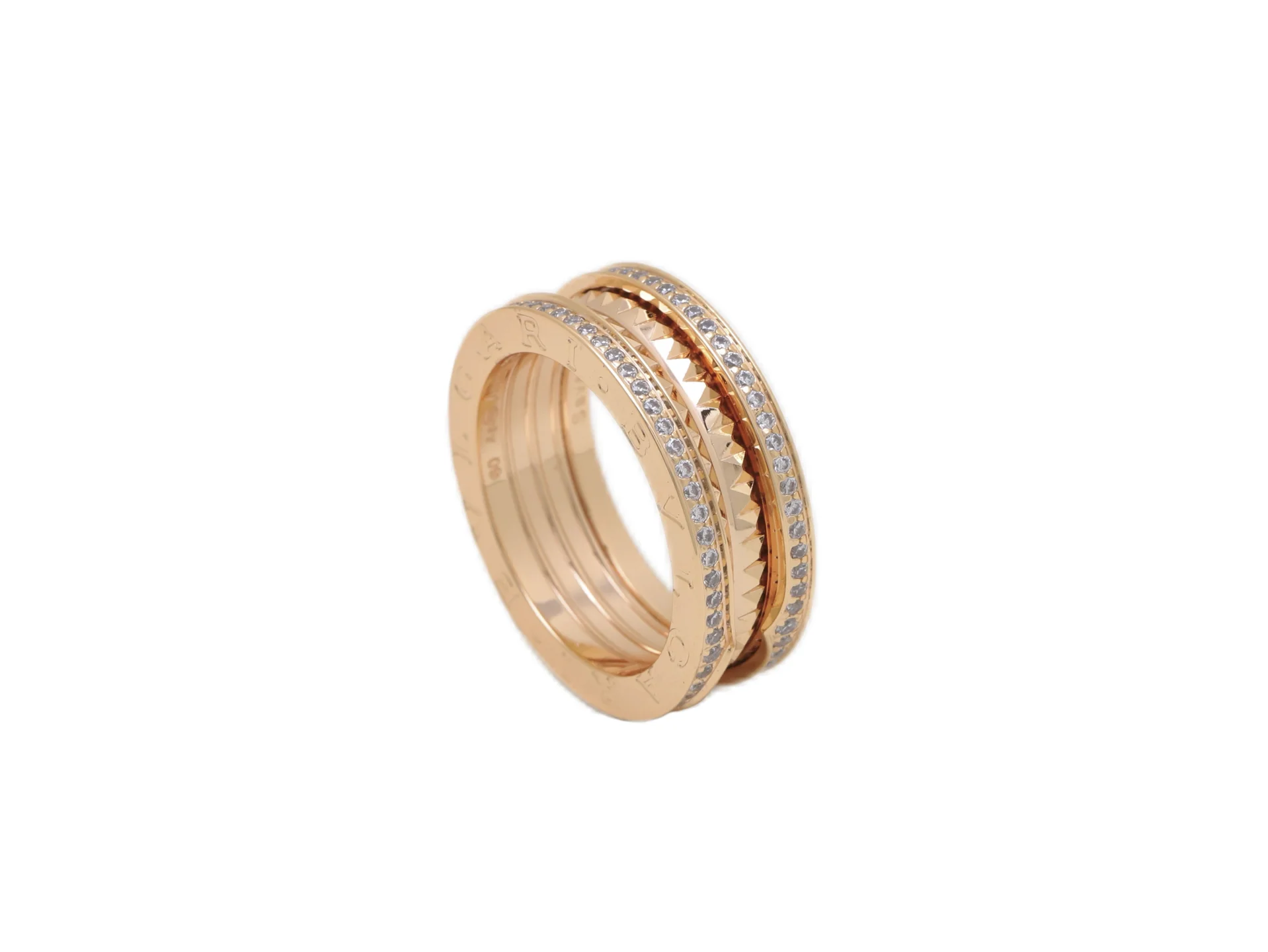 B.zero1 Rock Two-Band Ring with Pavé Diamonds D15017668 — view 2