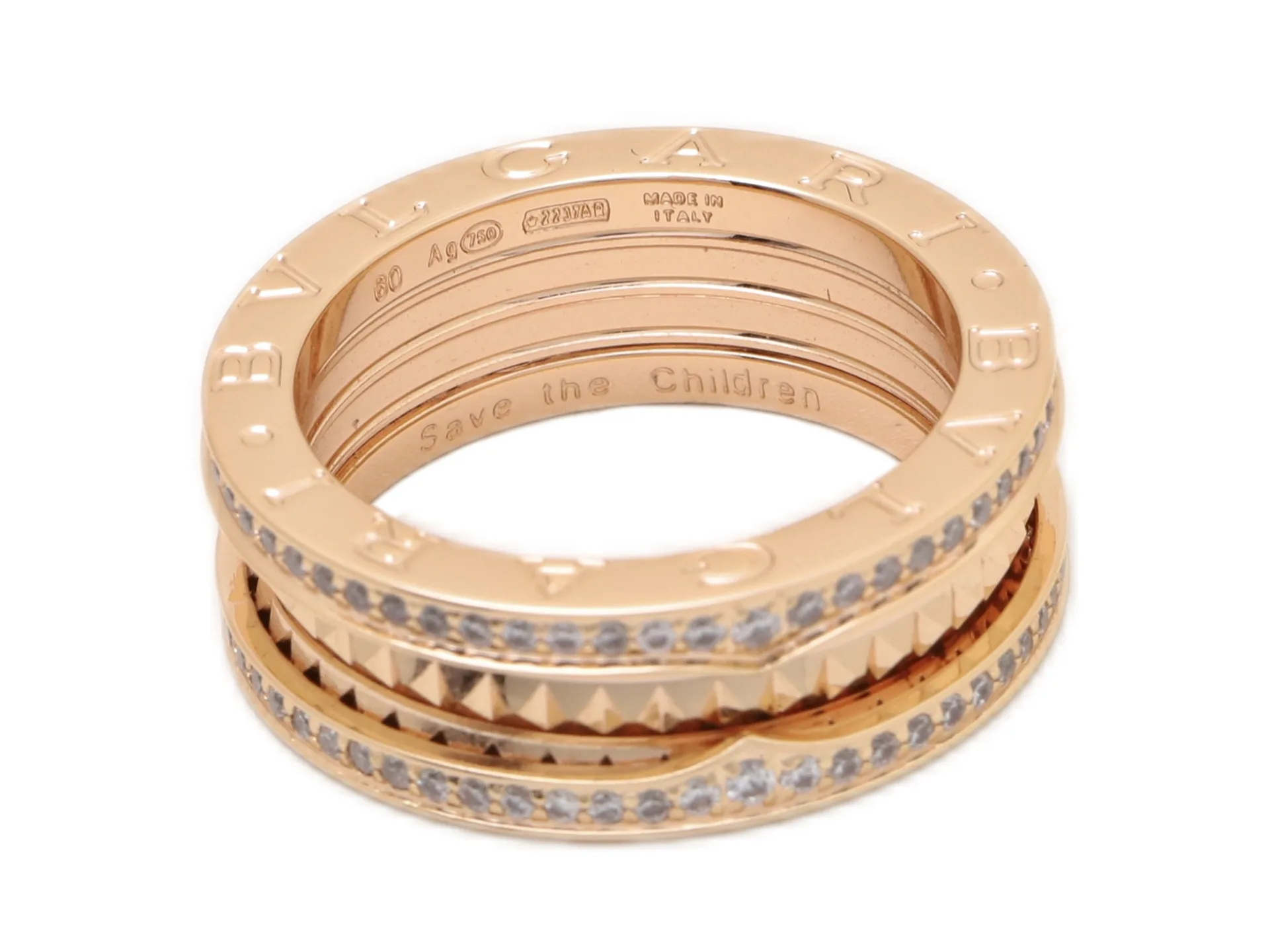 B.zero1 Rock Two-Band Ring with Pavé Diamonds D15017668 — view 3