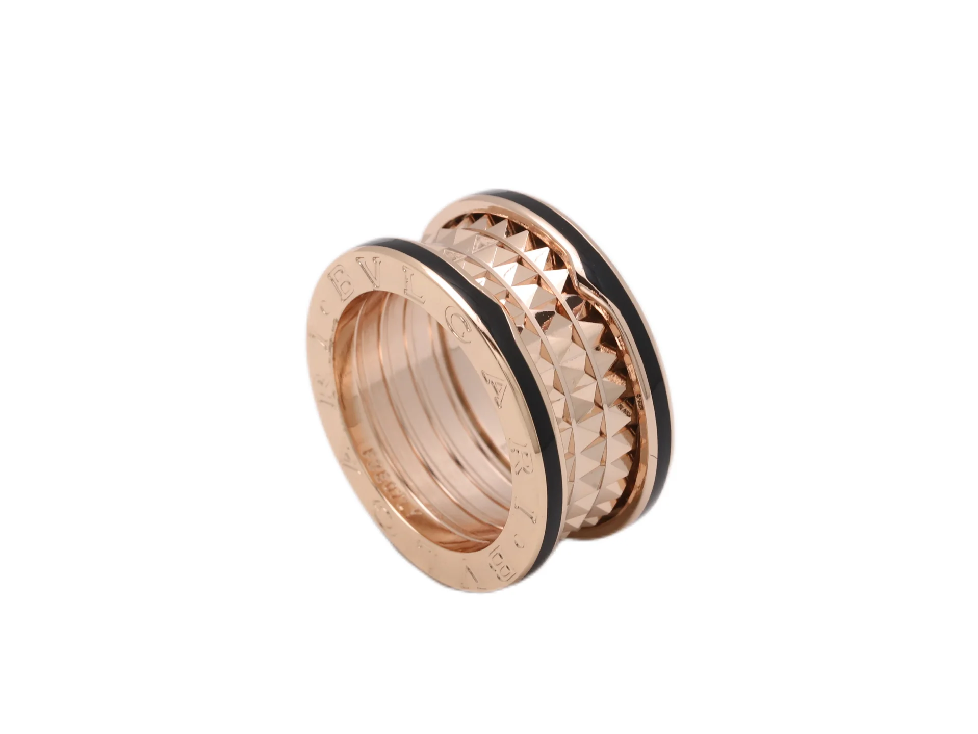 B.zero1 Rock Four-Band Ring with Black Ceramic D16017202 — view 2