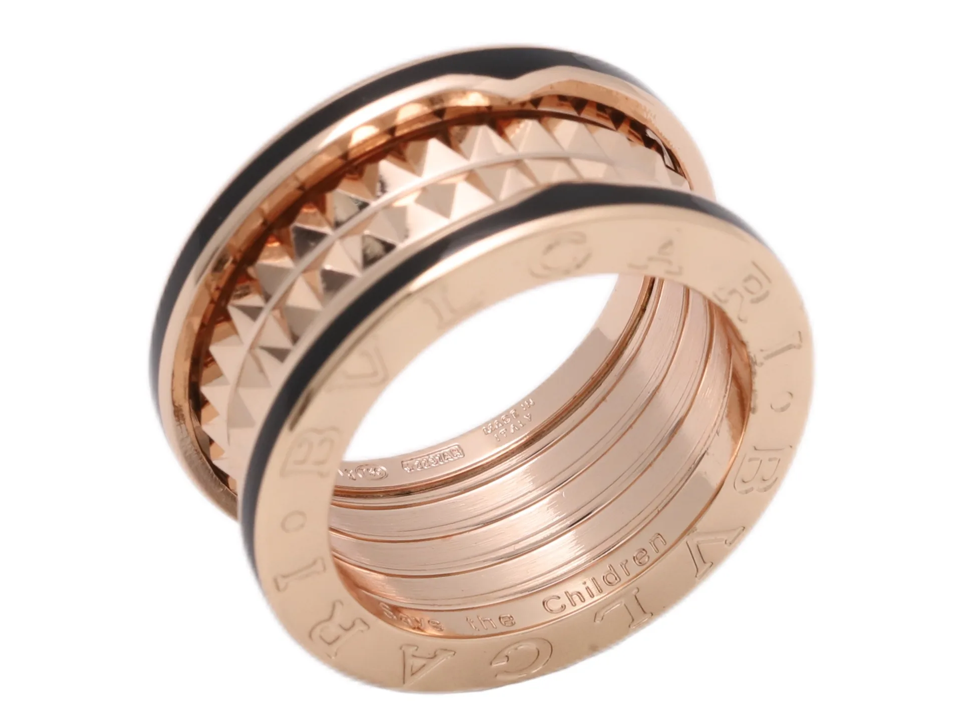 B.zero1 Rock Four-Band Ring with Black Ceramic D16017202 — view 3