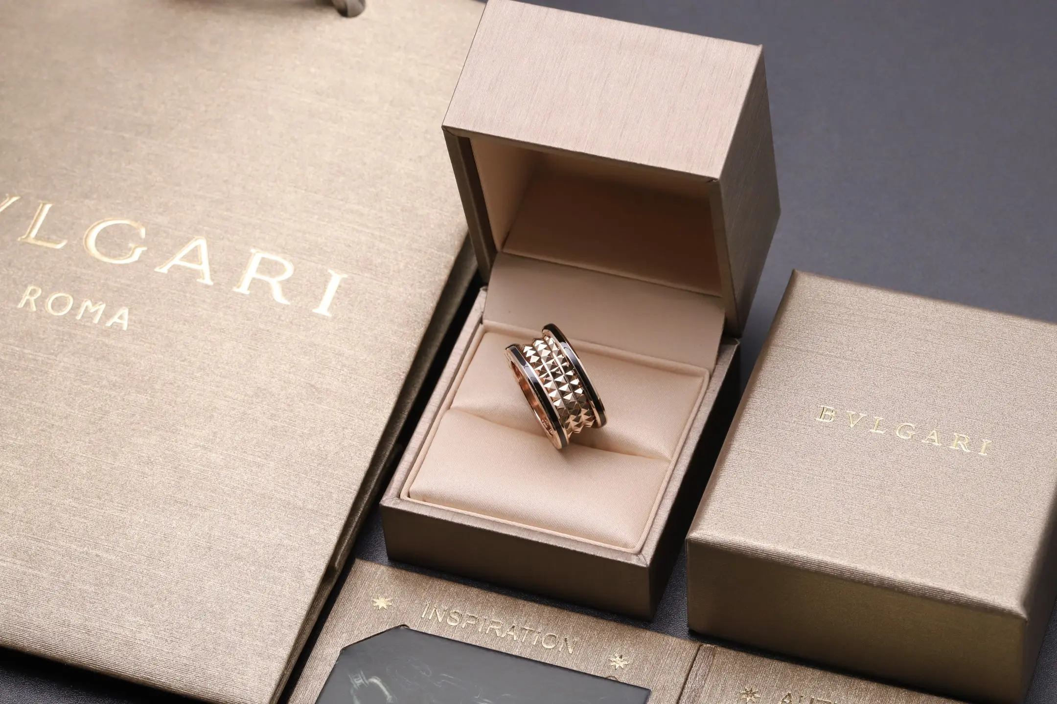 B.zero1 Rock Four-Band Ring with Black Ceramic D16017202 — view 4