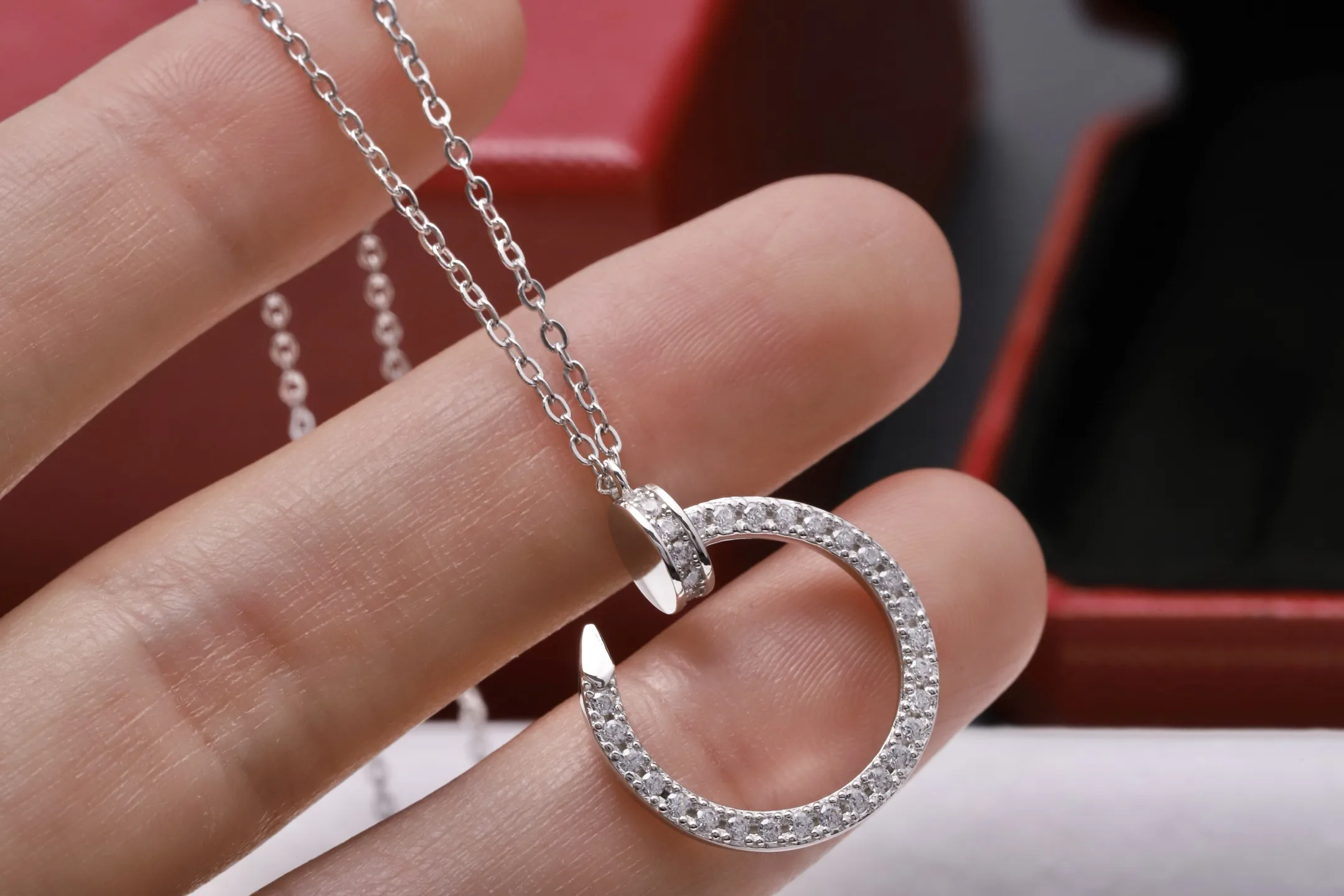Juste un Clou Pavé Pendant Necklace (Gold-Plated Brass) D13516708 — view 6