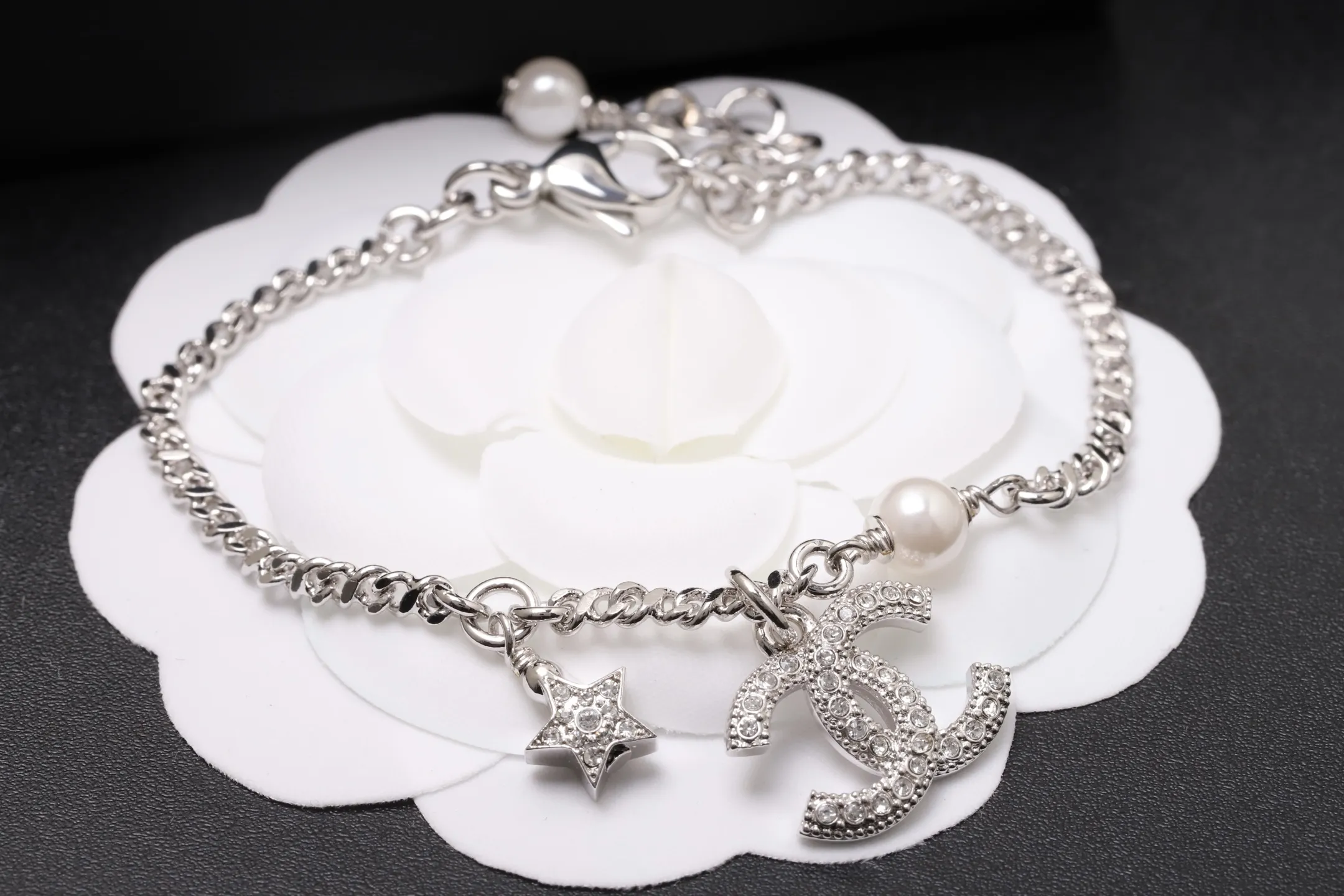 Crystal and Pearl Star Charm Bracelet D14017342 — view 3