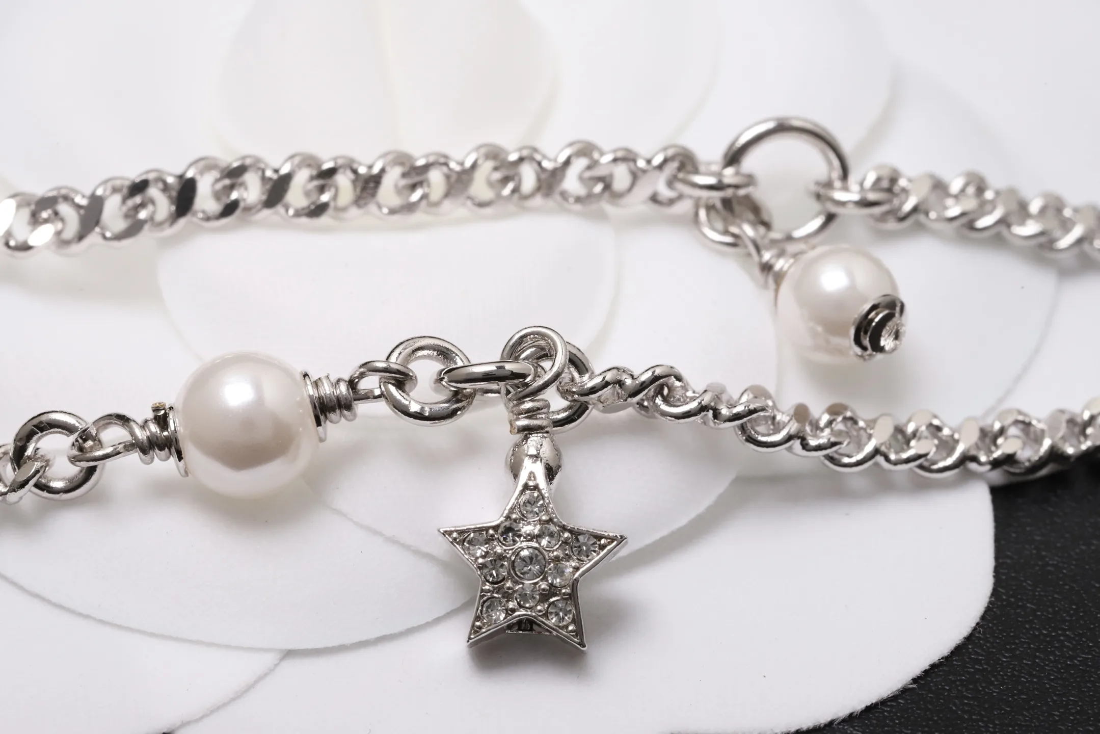 Crystal and Pearl CC Star Pendant Necklace D14017309 — view 3