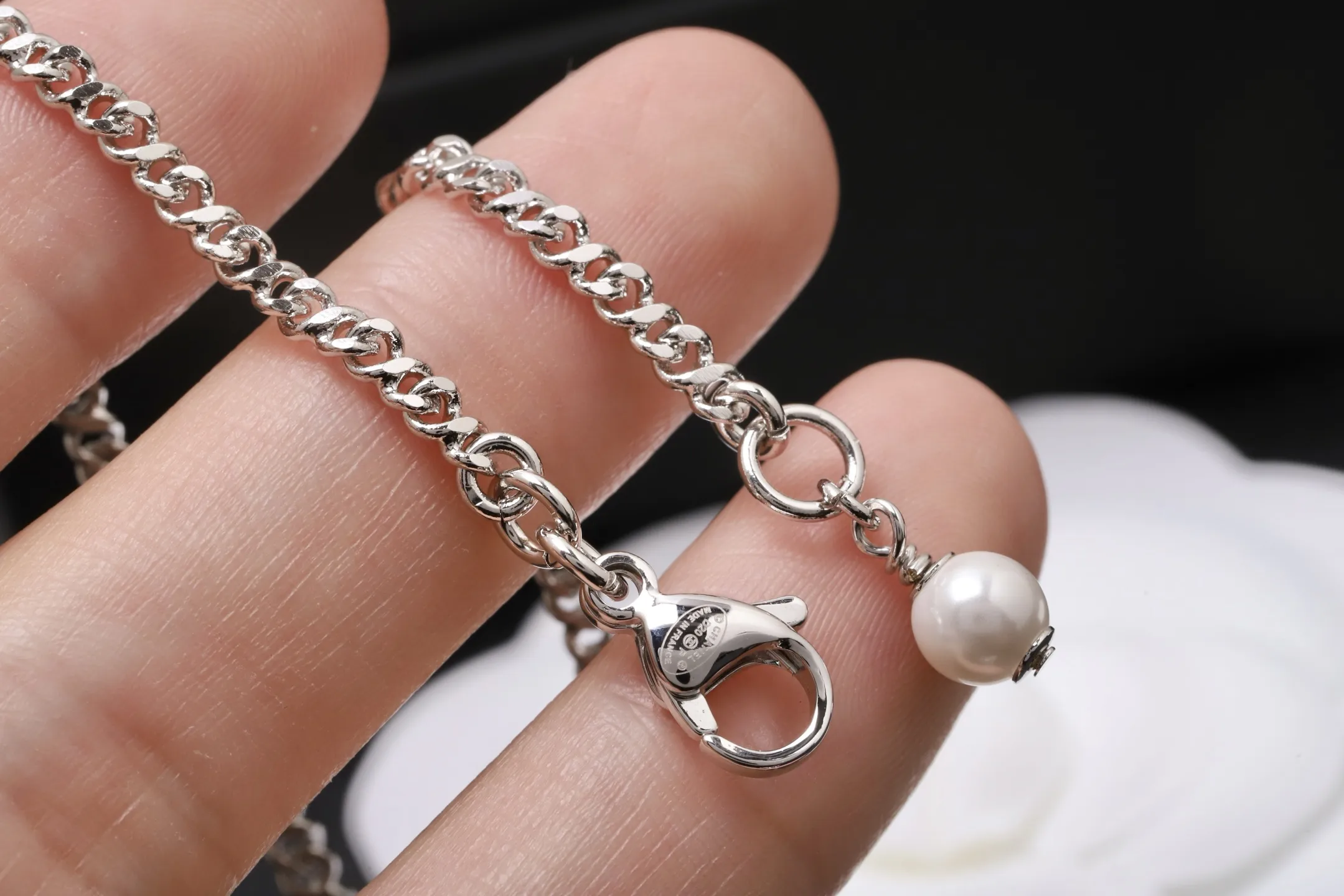 Crystal and Pearl CC Star Pendant Necklace D14017309 — view 6