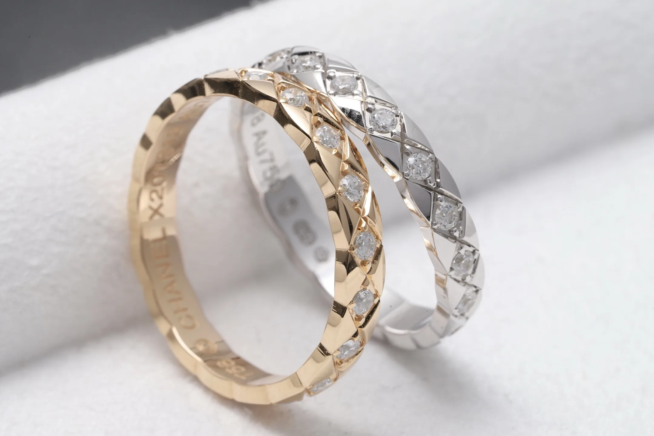 Coco Crush Diamond Quilted Ring (Sterling Silver) D23516564 — view 6