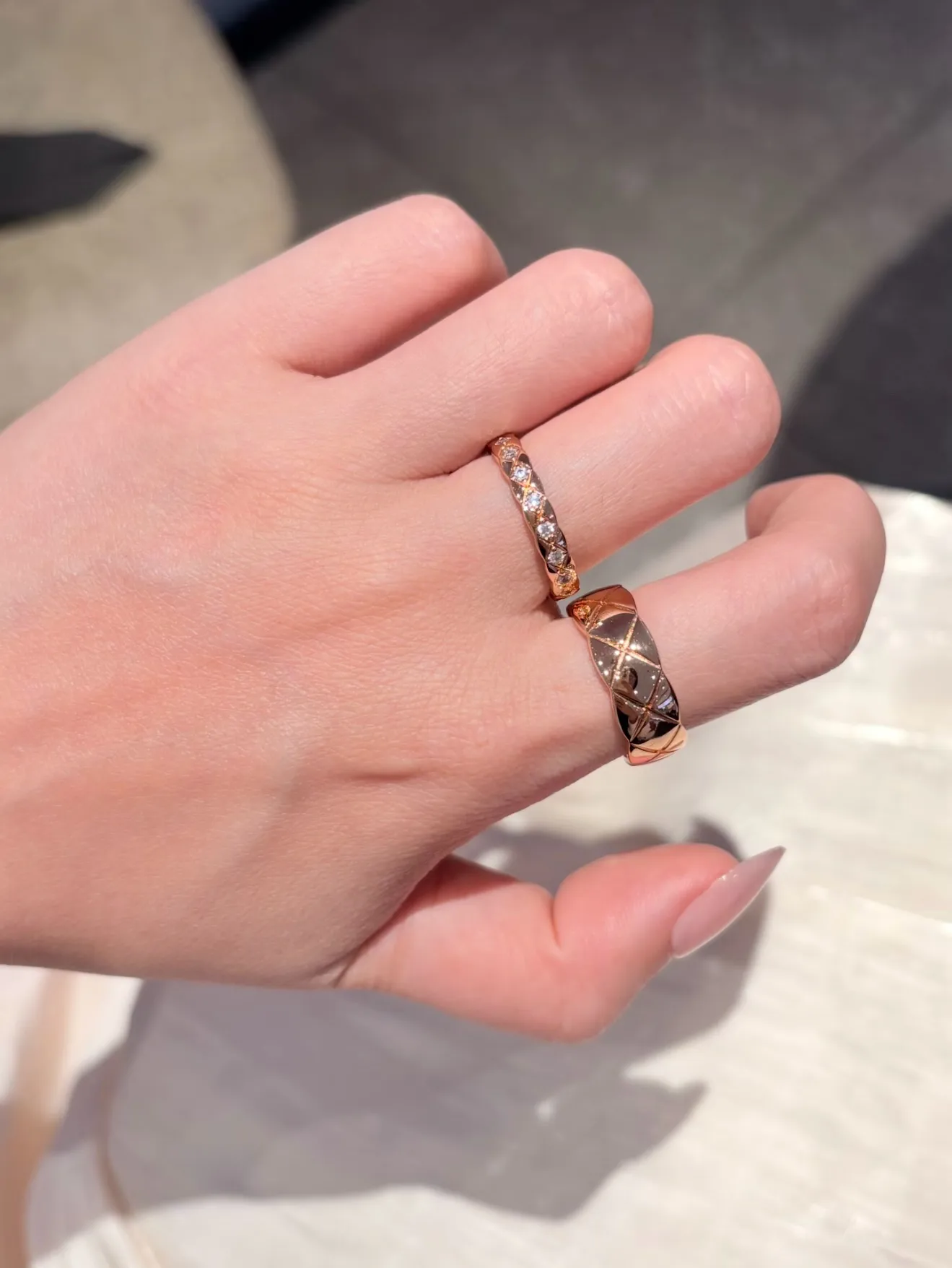 Coco Crush Diamond Quilted Ring (Sterling Silver) D23516564 — view 8